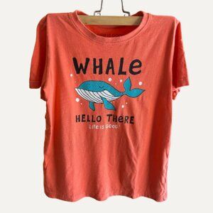 Life is Good Kids T-Shirt | Whale Hello There Graphic | Size L (10/12)